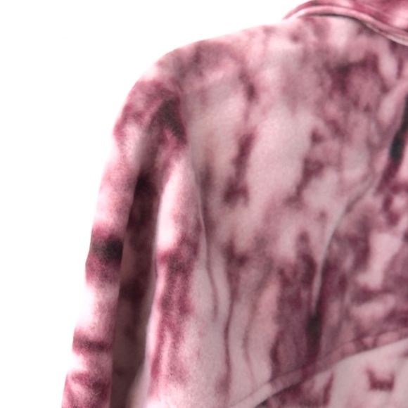 Abound Crop Fleece Shirt Purple Pink Tie Dye Snap Front Nordstrom M - Picture 8 of 12